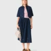 Geborduurd kort denim shirt