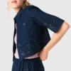 Geborduurd kort denim shirt