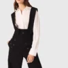 Geborduurde broek met bretels