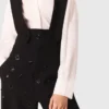 Geborduurde broek met bretels