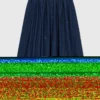 Geborduurde denim midirok