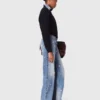 Geborduurde jeans met wijde pijpen