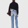 Geborduurde jeans met wijde pijpen