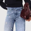 Geborduurde jeans met wijde pijpen