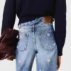 Geborduurde jeans met wijde pijpen
