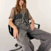Geborduurde tule top
