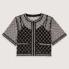 Geborduurde tule top