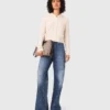 Gebreid vest met afneembare kraag