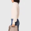 Gebreid vest met afneembare kraag