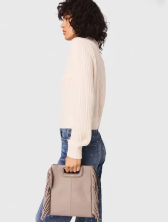 Gebreid vest met afneembare kraag