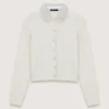 Gebreid vest met afneembare kraag