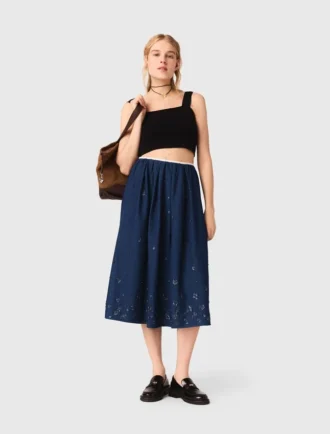 Gebreide crop top met bandjes