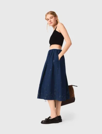 Gebreide crop top met bandjes
