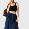 Gebreide crop top met bandjes