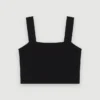 Gebreide crop top met bandjes