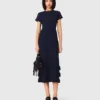 Gebreide maxi-jurk met ruches