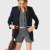 Gebreide short met strass-steentjes