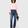 Gecropte vest met stiksels