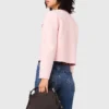 Gecropte vest met stiksels