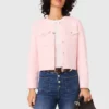Gecropte vest met stiksels