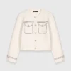 Gecropte vest met stiksels