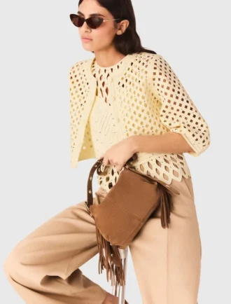 Gehaakt vest met strass-steentjes