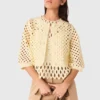 Gehaakt vest met strass-steentjes