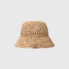 Gehaakte raffia buckethoed