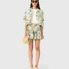 Gekropt shirt met patroon
