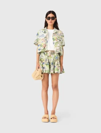 Gekropt shirt met patroon