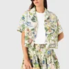 Gekropt shirt met patroon