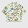 Gekropt shirt met patroon