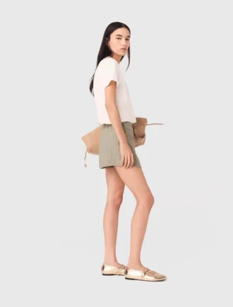 Gelaagde short van linnenmix