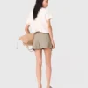 Gelaagde short van linnenmix