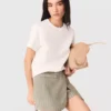 Gelaagde short van linnenmix