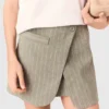 Gelaagde short van linnenmix