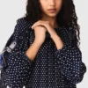 Geplooide jurk met bandana-print