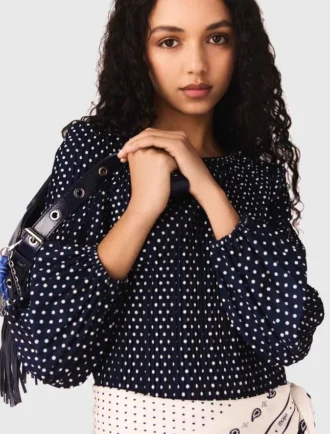 Geplooide jurk met bandana-print