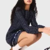 Geplooide jurk met bandana-print