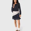 Geplooide jurk met bandana-print