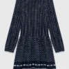 Geplooide jurk met bandana-print