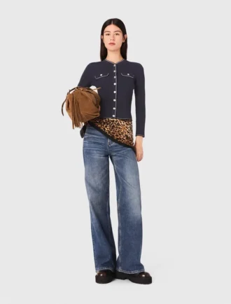 Geribbeld gebreid vest