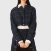 Geruit cropped shirt met strass