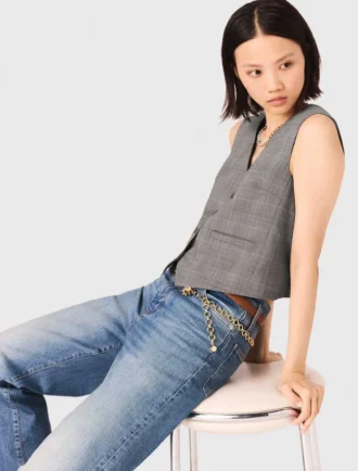 Geruit getailleerd vest