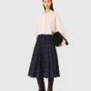 Geruite rok met strass-steentjes