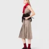 Geruite top met bandjes en strass
