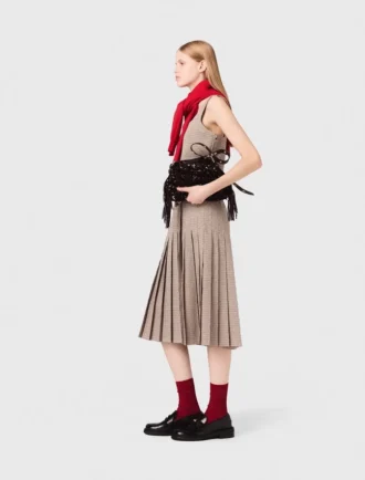 Geruite top met bandjes en strass