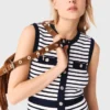 Gestreepte gebreide maxi-jurk