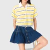 Gestreepte polo met korte mouwen