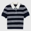 Gestreepte polo met kraag met strass-steentjes